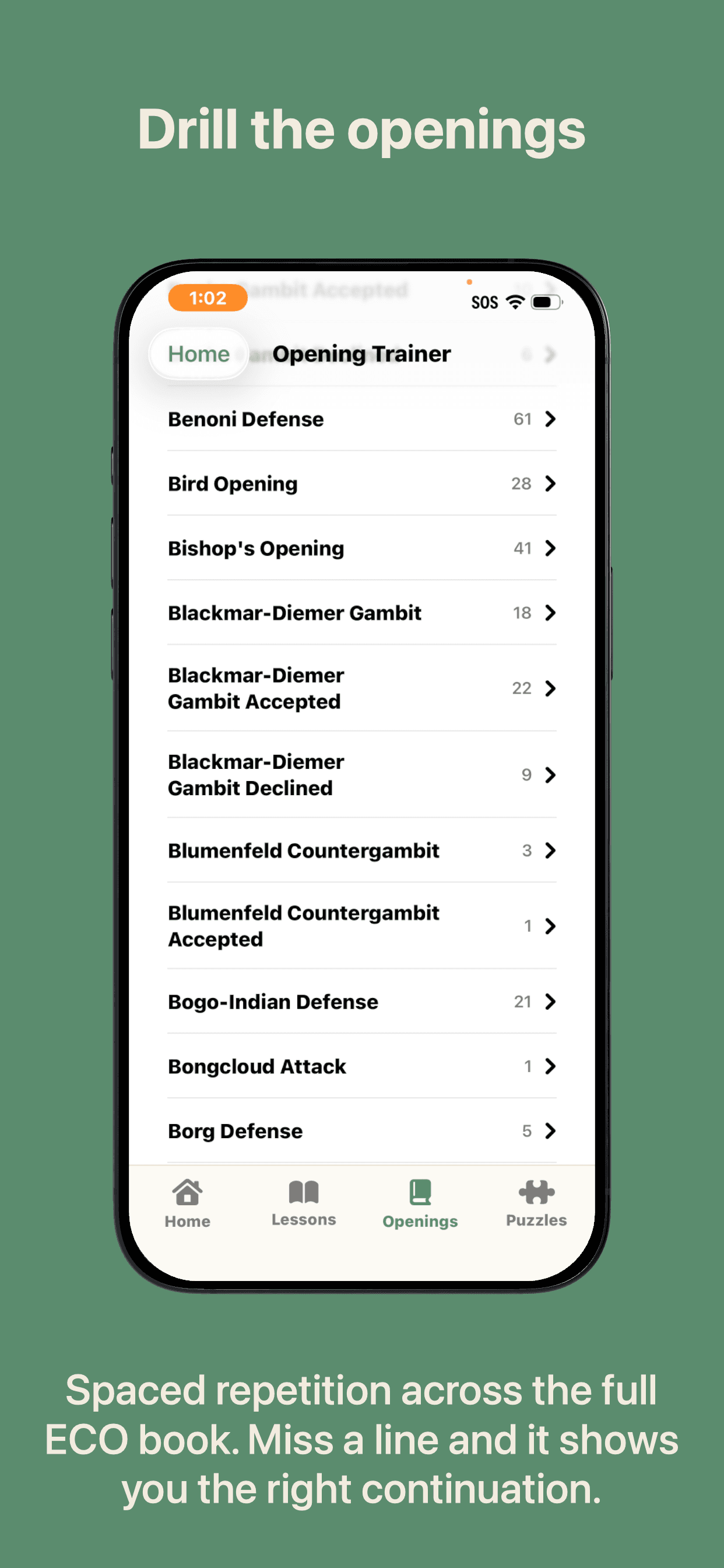 Remember your openings for good